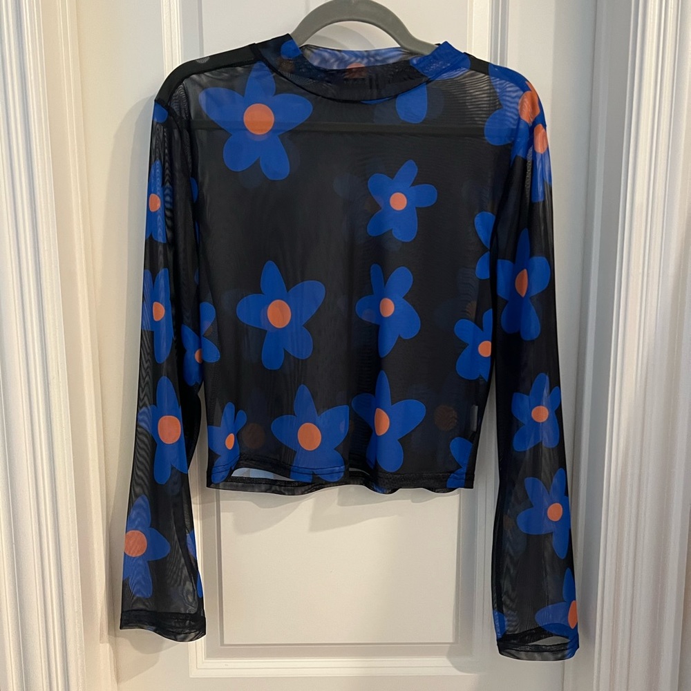 Sheer daisy crop top